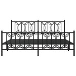 vidaXL Cadre de lit métal sans matelas avec pied de lit noir 180x200cm