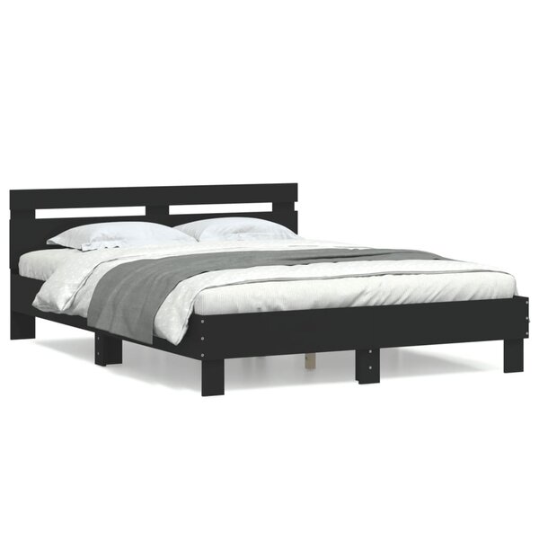 vidaXL Cadre de lit sans matelas noir 140x200 cm