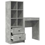 vidaXL Bureau avec tiroir 2 Pièces Gris béton