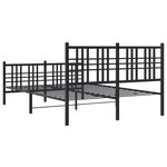 vidaXL Cadre de lit métal avec tête de lit/pied de lit noir 120x190 cm
