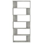 vidaXL Bibliothèque/Séparateur de pièce Gris béton Bois d'ingénierie