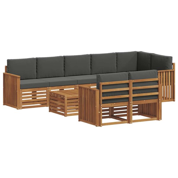 vidaXL Ensembles de canapés avec coussin 9 Pièces Naturel et Anthracite