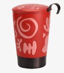 Tasse en porcelaine à double paroi avec infuseur opéra rouge