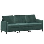 vidaXL Ensemble de canapés 3 Pièces avec coussins vert foncé velours
