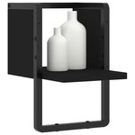 vidaXL Étagère murale avec barre noir 20x25x30 cm