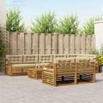 vidaXL Ensemble de canapés d'extérieur 9 Pièces Naturel et Beige