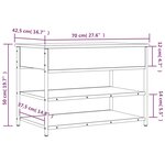vidaXL Banc à chaussures chêne fumé 70x42 5x50 cm bois d'ingénierie