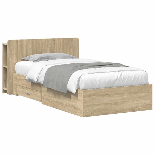 vidaXL Cadre de lit avec rangement Chêne Sonoma 80 x 200 cm