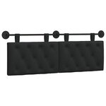 vidaXL Tête de lit suspendue Noir Tissu