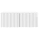 vidaXL Meuble TV mural Montage mural Blanc brillant 78 5 x 41 x 30 cm