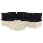 vidaXL Salon de jardin palette 5 Pièces avec coussins bois d'épicéa