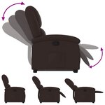 vidaXL Fauteuil inclinable marron foncé tissu
