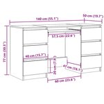 vidaXL Bureau Chêne sonoma 140x50x77 cm Bois d'ingénierie