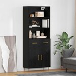 vidaXL Haut Armoire Chêne noir 69 5 x 34 x 180 cm Bois d'ingénierie