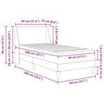 vidaXL Cadre de lit avec matelas Gris clair 80x 200 cm Polyester