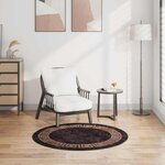 vidaXL Tapis lavable antidérapant φ120 cm noir et doré