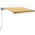 vidaXL Auvent manuel rétractable avec LED 350x250 cm Jaune et blanc
