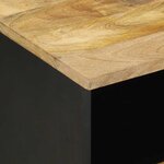 vidaXL Table de chevet noir 40x33x46 cm bois de manguier massif brut