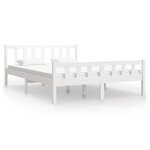 vidaXL Cadre de lit Blanc Bois massif 140x190 cm