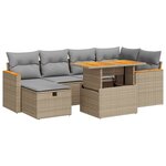 vidaXL Salon de jardin avec coussins 8 Pièces beige résine tressée
