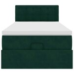 vidaXL Cadre de lit ottoman avec matelas vert foncé 90x190 cm velours