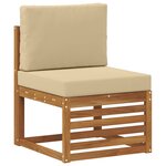 vidaXL Ensemble de canapés d'extérieur 3 pc Naturel et Beige
