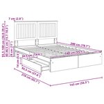 vidaXL Lit de Rangement Blanc 140 x 200 cm Bois d'ingénierie