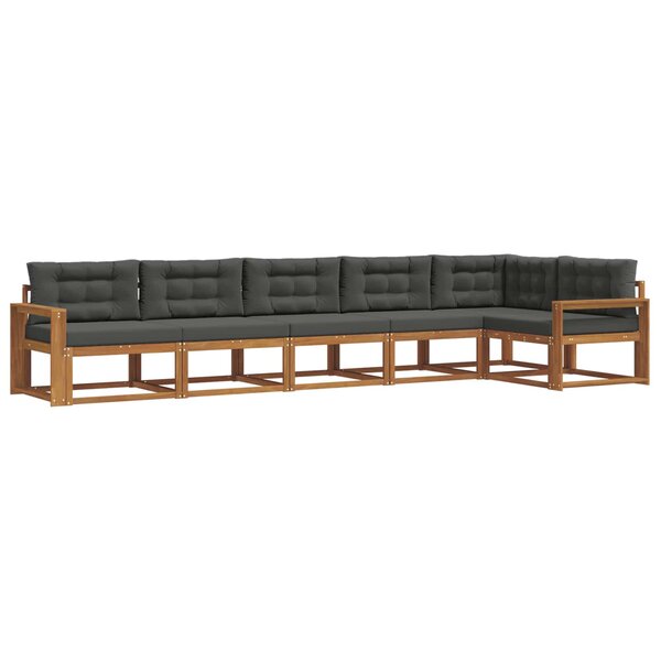 vidaXL Ensemble de canapés d'extérieur 6 Pièces Naturel et Anthracite