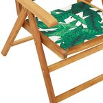 vidaXL Chaises de jardin lot de 2 motif de feuilles acacia et tissu