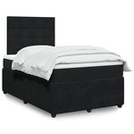 vidaXL Sommier à lattes de lit avec matelas noir 120x190 cm velours