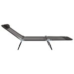 vidaXL Chaises longues pliantes 2 Pièces avec têtière textilène noire