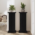 vidaXL Support de plante en chêne noir  33 x 33 x 100 cm  en bois reconstitué.