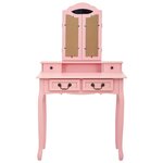 vidaXL Ensemble de coiffeuse avec tabouret Rose 80x69x141 cm Paulownia