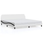 vidaXL Cadre de lit Dover blanc et noir 200x200 cm similicuir