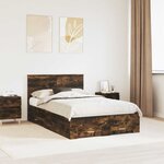 vidaXL Cadre de lit Chêne fumé 120 x 200 cm Bois d'ingénierie