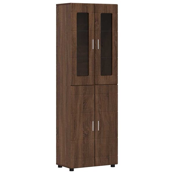 vidaXL Haut Armoire avec étagère FLORIN Chêne brun 60 x 35 x 182 cm