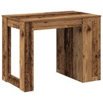 vidaXL Bureau avec tiroir et étagère vieux bois bois d'ingénierie