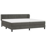 vidaXL Sommier à lattes de lit et matelas Gris foncé 200x200cm Velours
