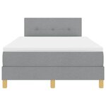 vidaXL Lit à ressorts avec matelas Gris clair 120 x 200 cm tissu
