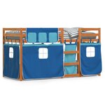 vidaXL Lit superposé sans matelas bleu 80x200 cm bois de pin massif