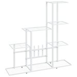 vidaXL Support pour plantes 94 5x25x88 cm Blanc Métal