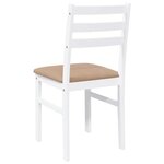vidaXL Chaises à manger coussins 2 Pièces blanc bois massif caoutchouc
