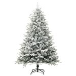 vidaXL Sapin de Noël artificiel à flocons de neige Vert 240 cm PVC/PE