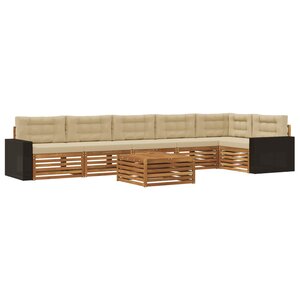 vidaXL Ensemble de canapés d'extérieur 7 Pièces Naturel et Beige