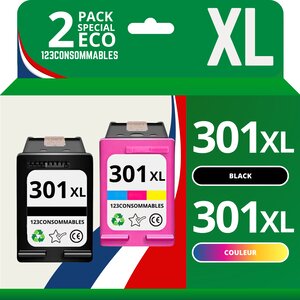 301XL - Pack 2 cartouches HP 301 XL compatibles HP DeskJet 2620 2630