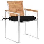 vidaXL Chaises de jardin avec coussins lot de 2 Teck solide et acier
