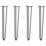 vidaXL Pieds en épingle à cheveux pour consoles  lot de 4  anthracite  72 cm  acier massif