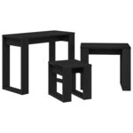 vidaXL Table Gigogne 3 Pièces Chêne noir 61 x 28 x 47 cm