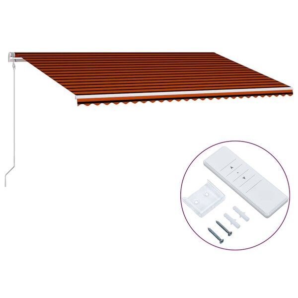 vidaXL Auvent rétractable automatique 600x300 cm Orange et marron
