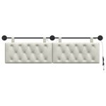 vidaXL Tête de lit suspendue Avec lumière LED Crème Velours